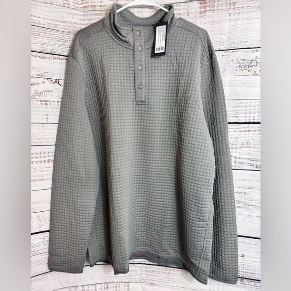 Rhone Pullover Mens Size XXL Gramercy Tech Snap Polartec Waffle Gray Quilted New - Picture 3 of 12